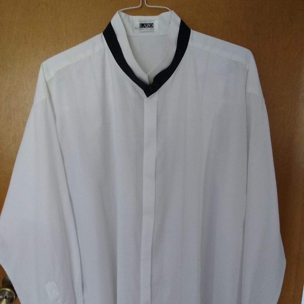 Vintage Lazo Tuxedo French Cuff Shirt S 2X